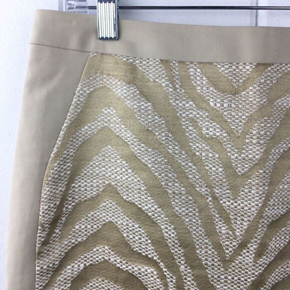 The Limited Zebra Skirt Tan Beige Tweed Animal Print Pencil‎ Skirt, Size - 4 - Picture 4 of 11